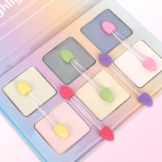 Double head eyeshadow brush, elastic latex material 20 tube eyeshadow brush, uniform coloring, soft and skin-friendly