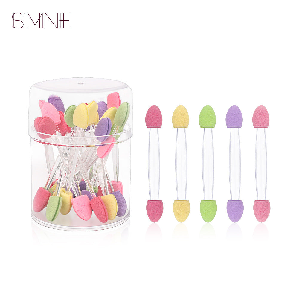 Double head eyeshadow brush, elastic latex material 20 tube eyeshadow brush, uniform coloring, soft and skin-friendly