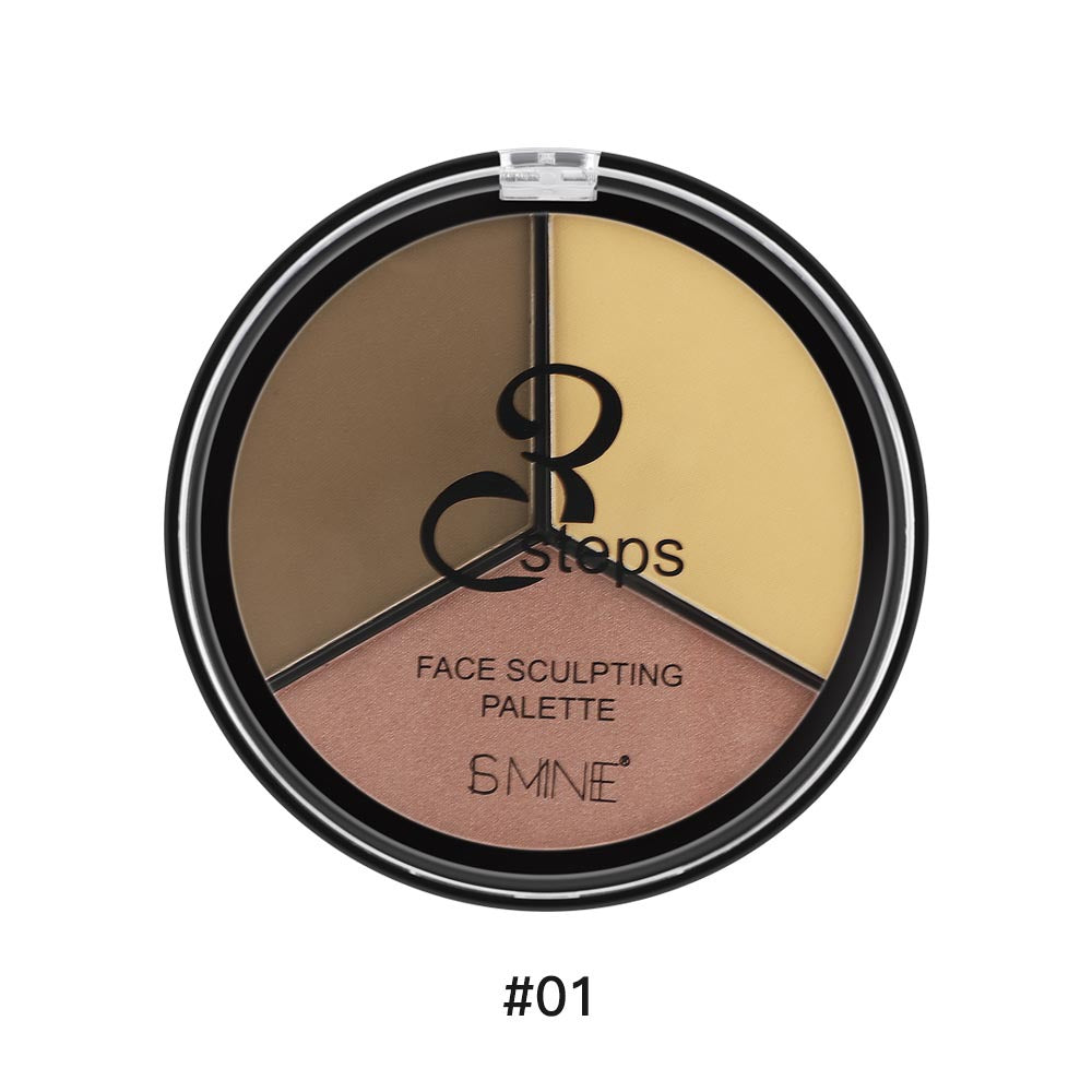 3-in-1 three-dimensional trimming tray, powdery delicate makeup effect lasting, one box of multi-purpose trimming tray