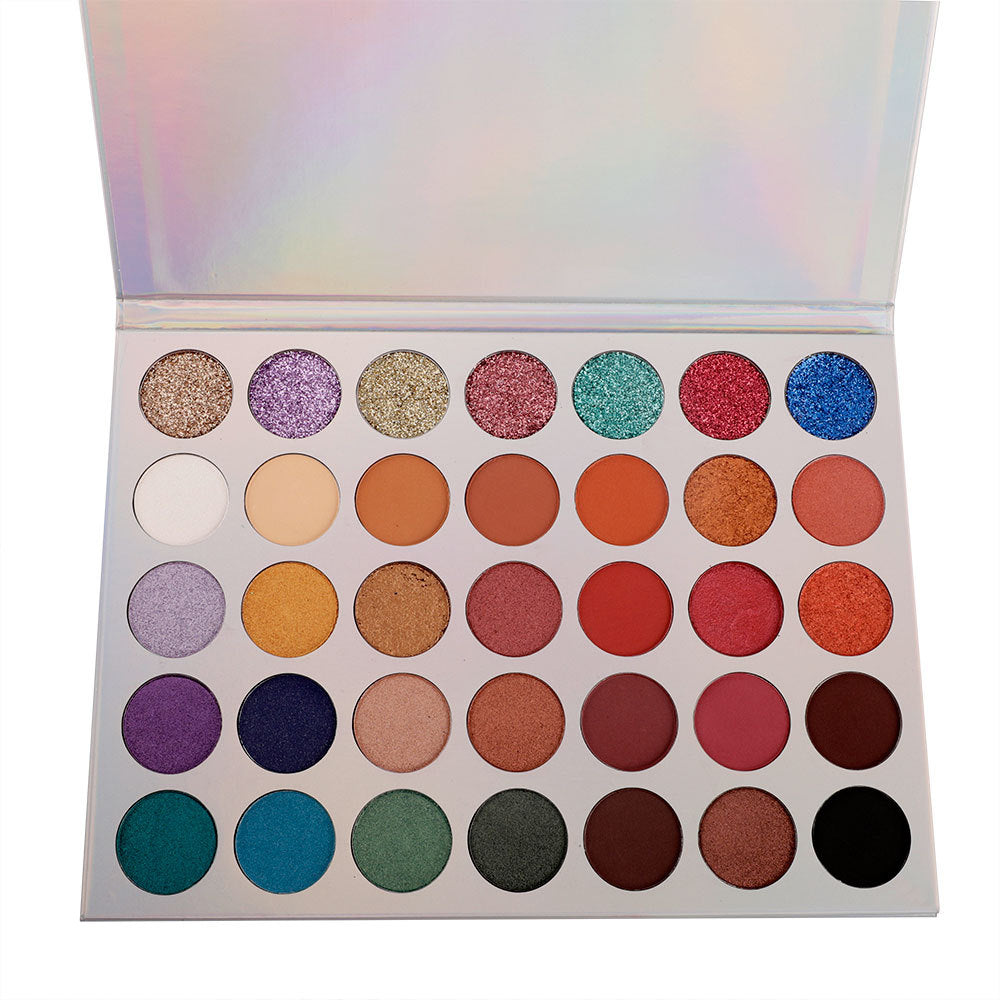35-Color eyeshadow disc, pearlescent matte eyeshadow disc, multi-color makeup disc, powdery delicate explosion classic