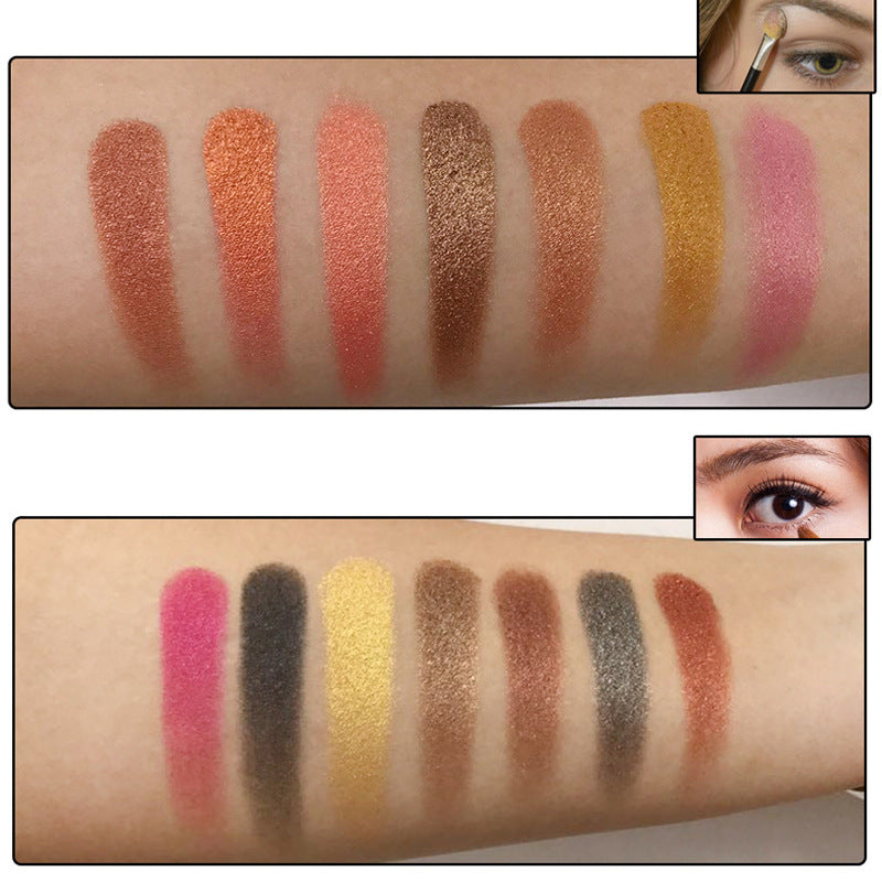 35-color eyeshadow disc, full pearlescent eyeshadow disc, fine powder and easy to color daily makeup eyeshadow disc