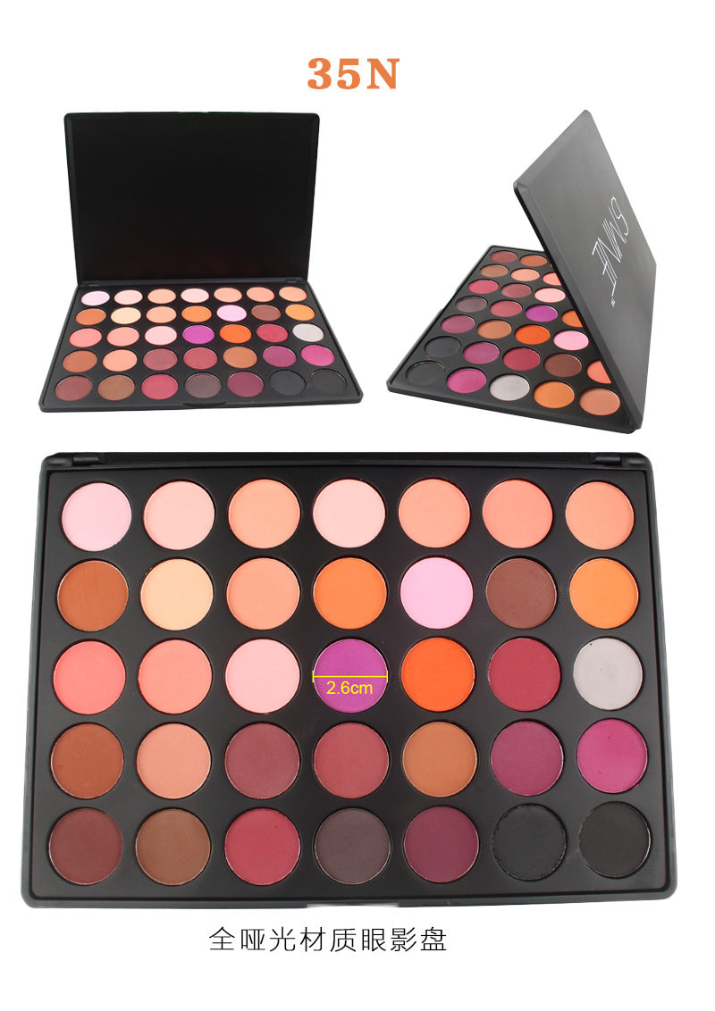 35-Color eyeshadow disc, pearlescent matte eyeshadow disc, multi-color makeup disc, powdery delicate explosion classic