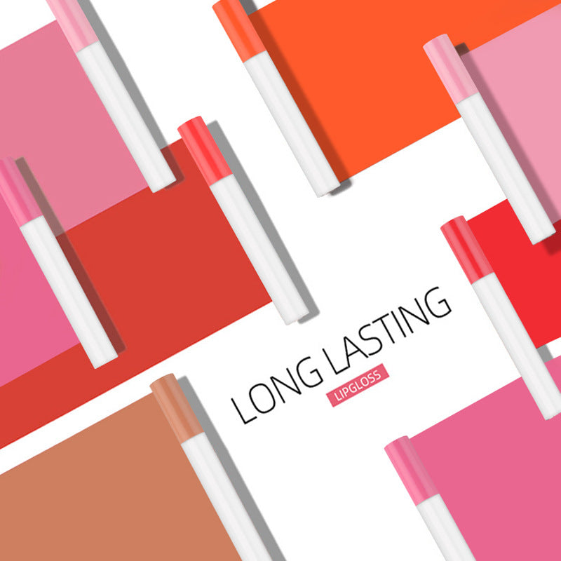 Cigarette pipe 6 pcs matte lipstick, non-stick cup lip gloss set, liquid lipstick set, long-lasting color rendering