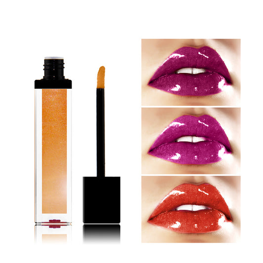 11-color glitter lip gloss lasts longer and is not easy to take off makeup. Sequin glitter lip gloss lip glaze