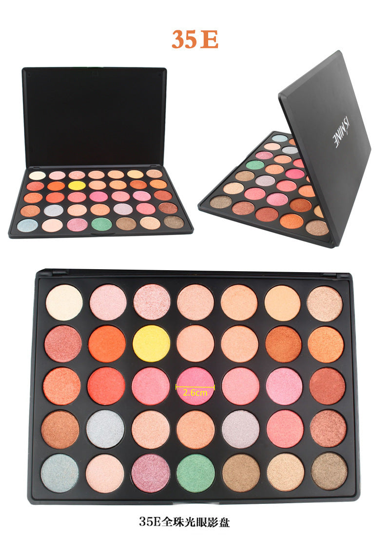 35-Color eyeshadow disc, pearlescent matte eyeshadow disc, multi-color makeup disc, powdery delicate explosion classic