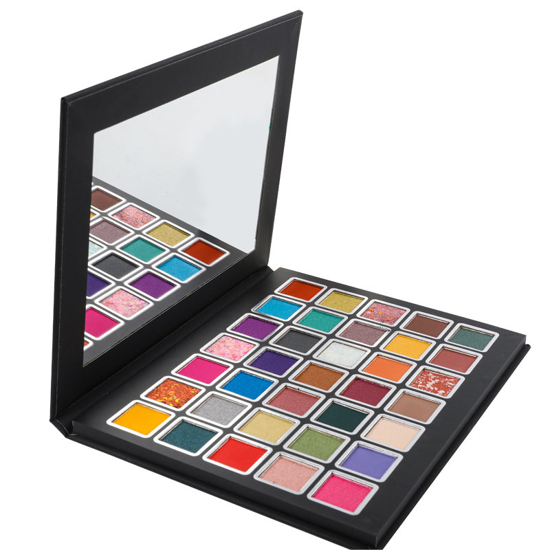 35-Color eyeshadow disc, pearlescent matte eyeshadow disc, multi-color makeup disc, powdery delicate explosion classic