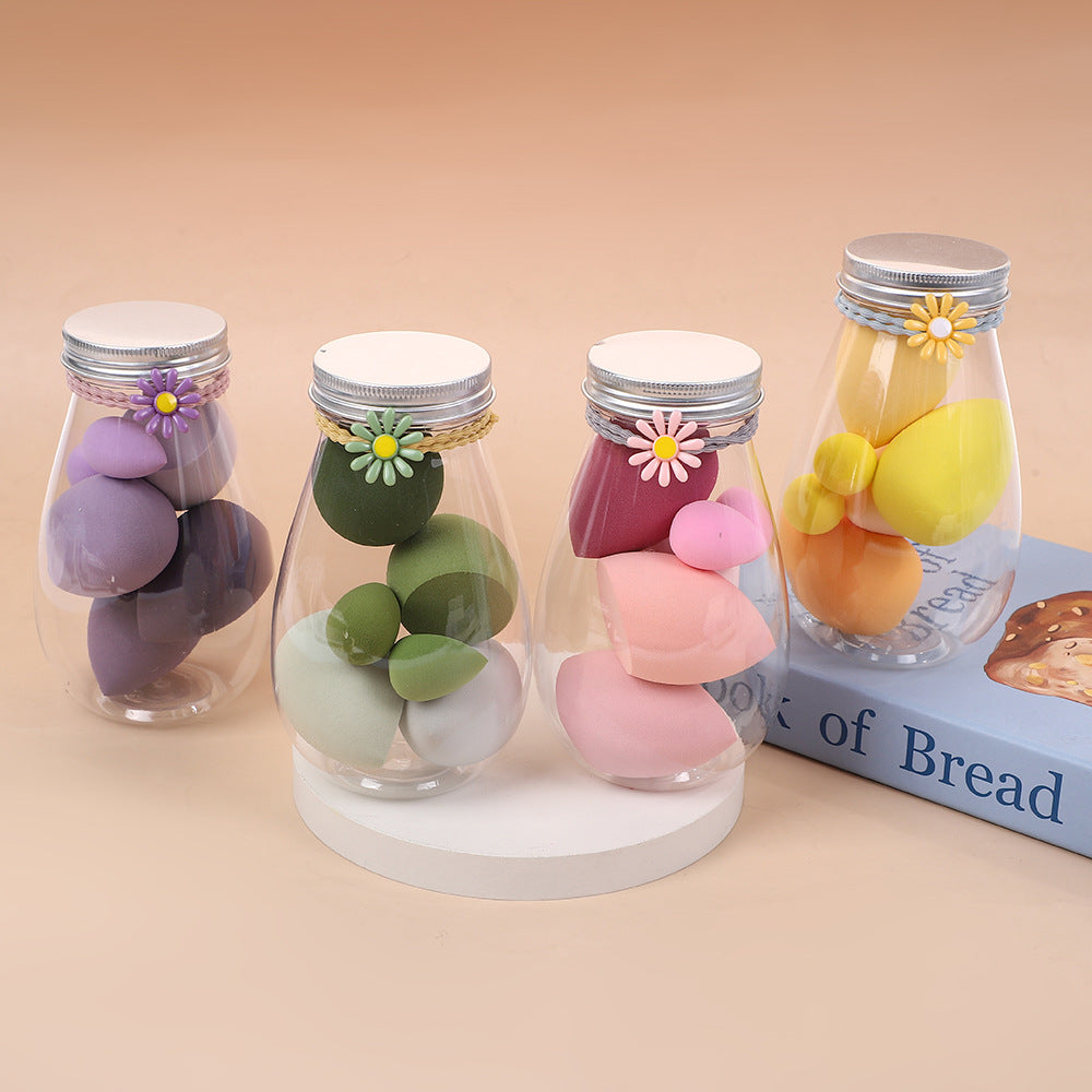 Beauty blender does not eat rice noodles wet dual-purpose makeup mini egg small daisy drift bottle jar storage box puff set
