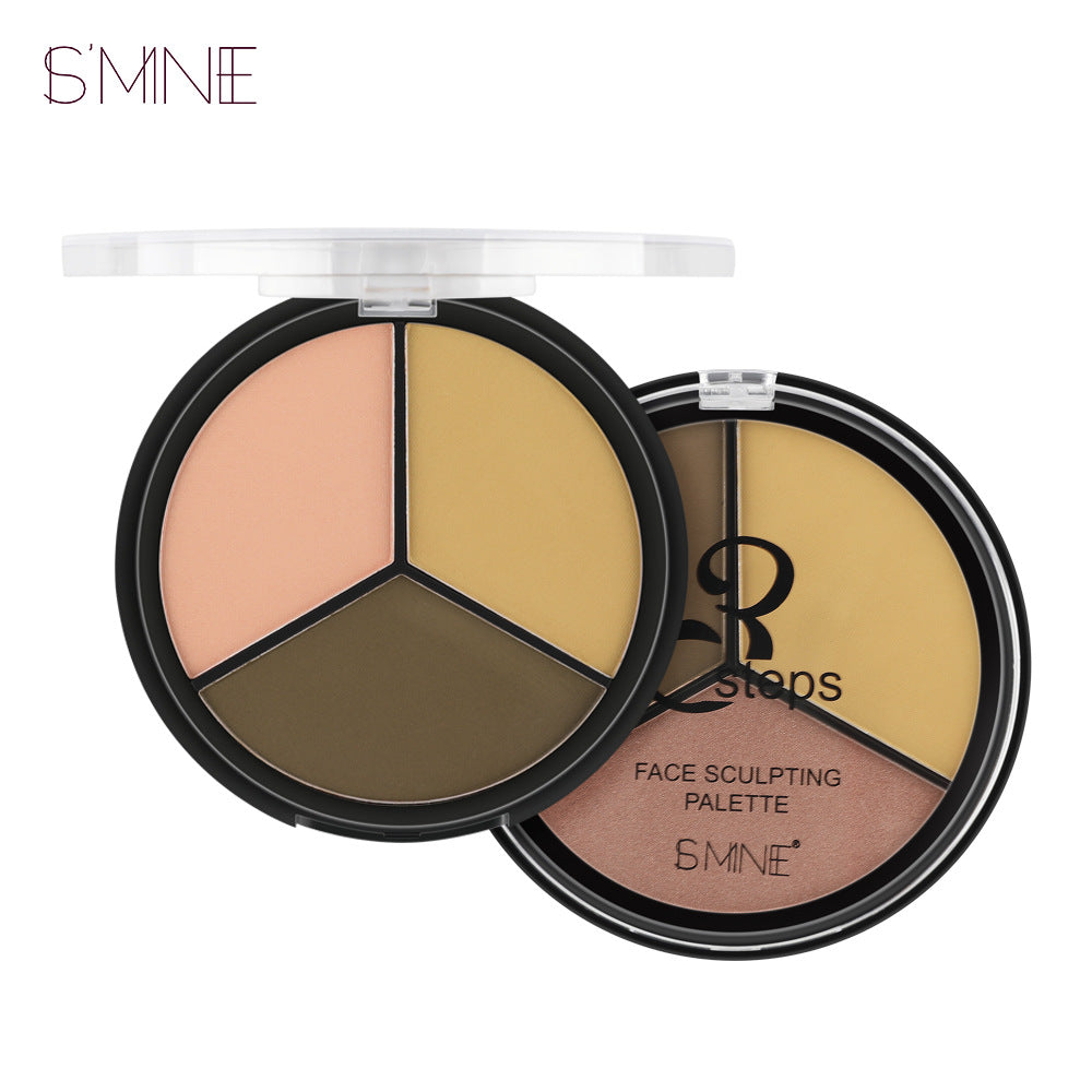 3-in-1 three-dimensional trimming tray, powdery delicate makeup effect lasting, one box of multi-purpose trimming tray