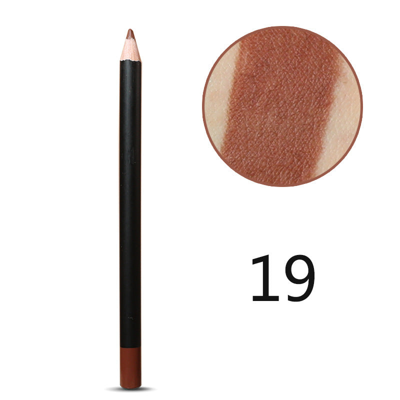 22-color neutral wooden pole lip liner single pack multi-functional spot lipstick pen lasting and easy to color